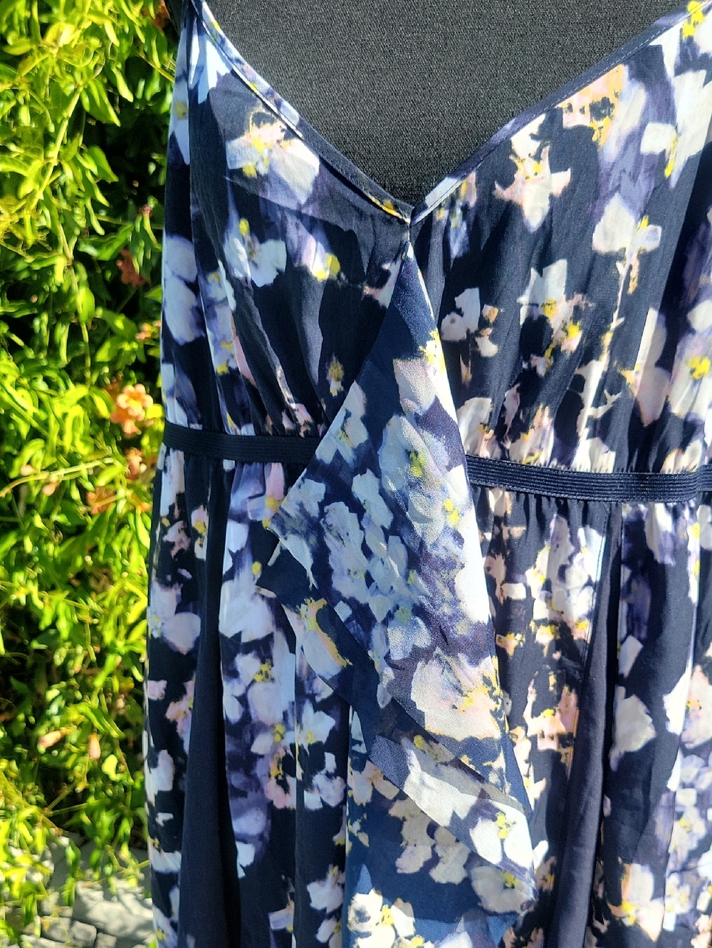 Boho Flowy Blue Floral Whimsical Romantic Summer Dress XL - Picture 11 of 12